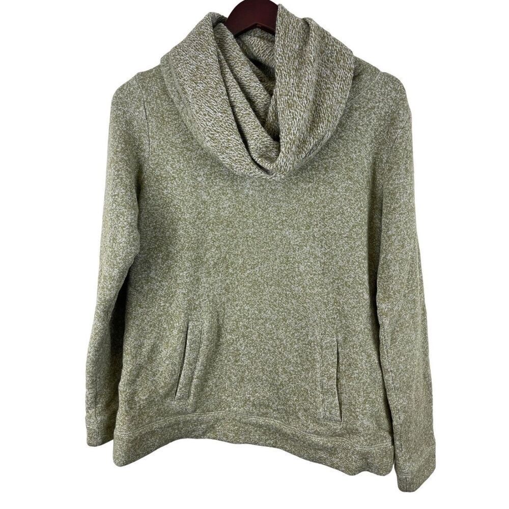 Cowl neck oversized J.Crew Green with White knit Cowl Neck Long Sleeve Wool Blen